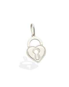 Pingente AG Cadeado Coracao 17mm Macico - G1 - 12mm x 25mm - 0.87gr