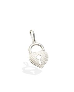 Pingente AG Cadeado Coracao Reticulado 17mm - G1 - 12mm x 25mm - 0.85gr