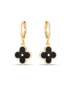 Brinco Argolinha Trevo (Bolinha Meio) Borda Redonda Torcida  - 00 - 11mm x 27mm - 2.00gr