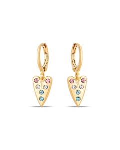 Brinco Argolinha Coracao Comprido 12mm p/ Pedra - 00 - 12mm x 28mm - 1.70gr