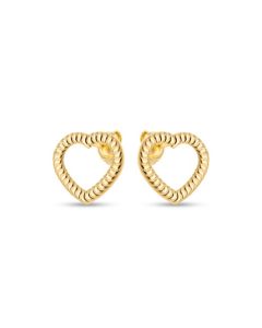 Brinco Coracao 13mm Vazado Fio Corda  - 00 - 15mm x 14mm - 1.30gr