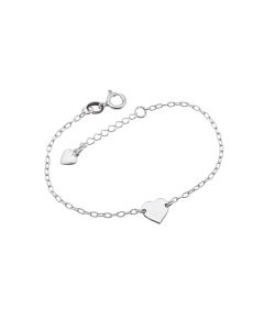 Pulseira AG Mae e Filha c/ 2 Coracoes Liso - G3 - 8mm x 160mm - 1.36gr