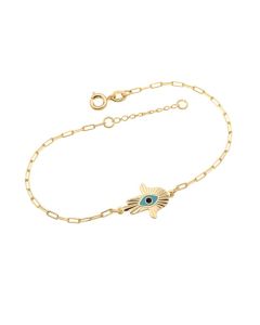 Pulseira Cartie c/ Mao Hamsa Diamantado c/ Resina e Pedra - CS - 12mm x 200mm - 1.60gr